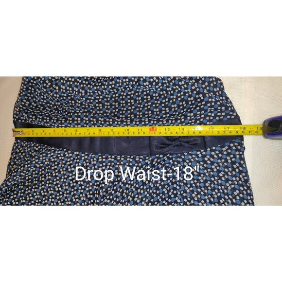 Vintage Miss Dorby Dress Sz 12 Blue Asymmetrical Bottom Chiffon Retro Preppy 80s - Picture 14 of 15